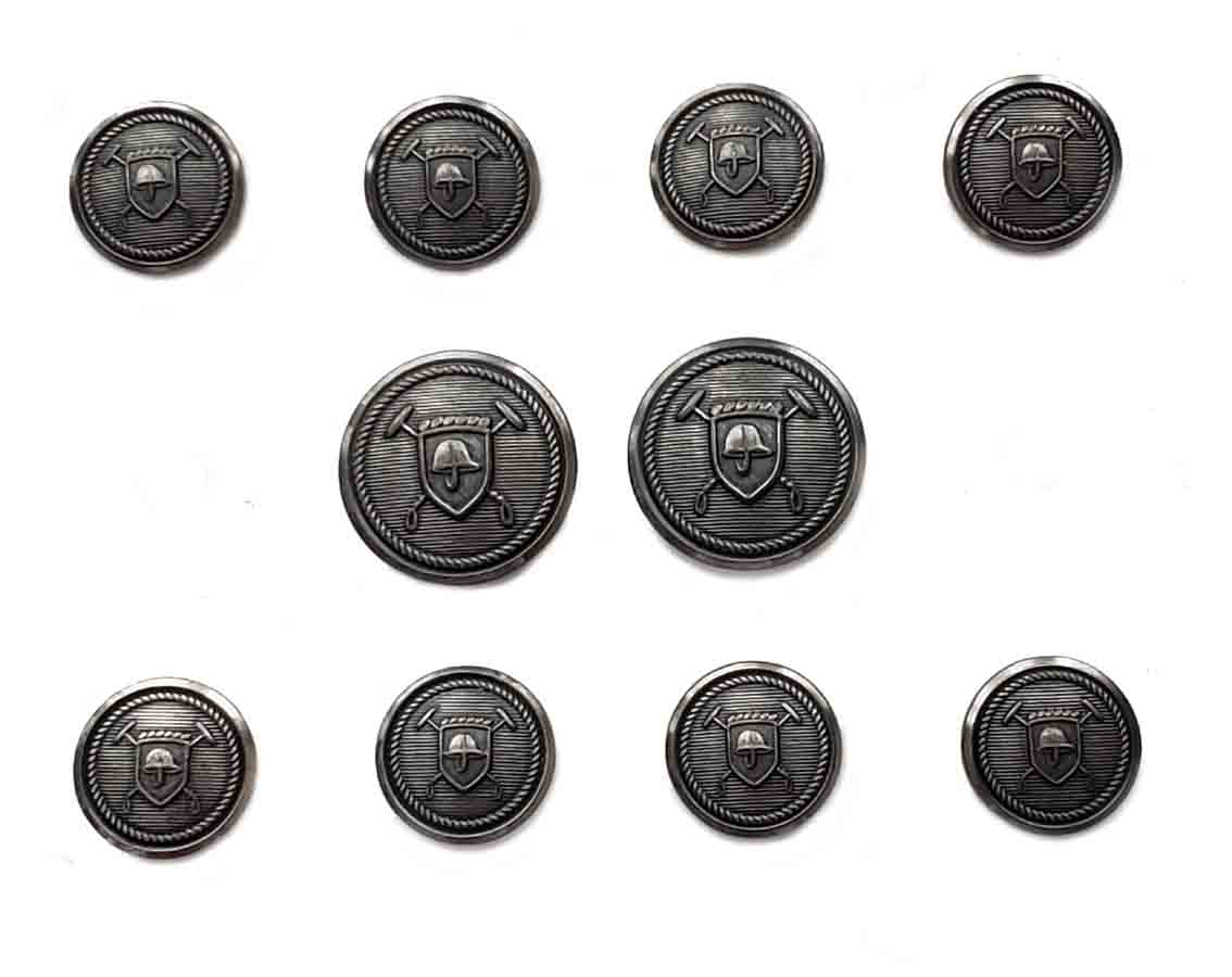 Rare Vintage Polo Ralph Lauren by Waterbury Blazer Buttons Set Gray Polo Shield Mallets E5X Men's