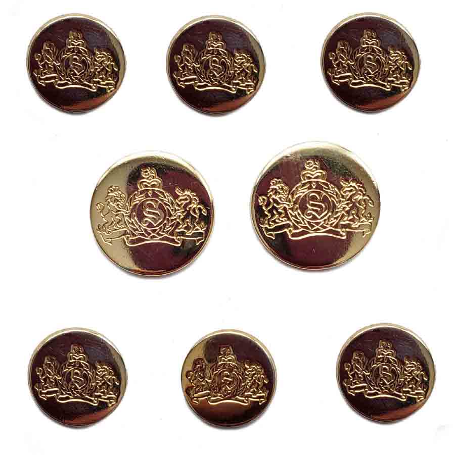 Vintage Stafford Blazer Buttons Set Gold Flat Top Lion Unicorn S Monogram S2T Men's