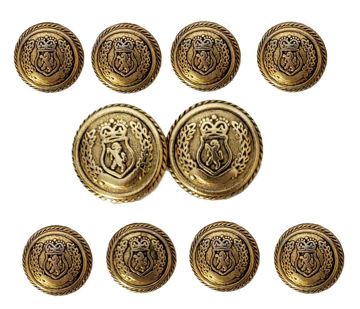 Vintage Haggar Blazer Buttons Set Gold Brass Shank Lion Shield Men's
