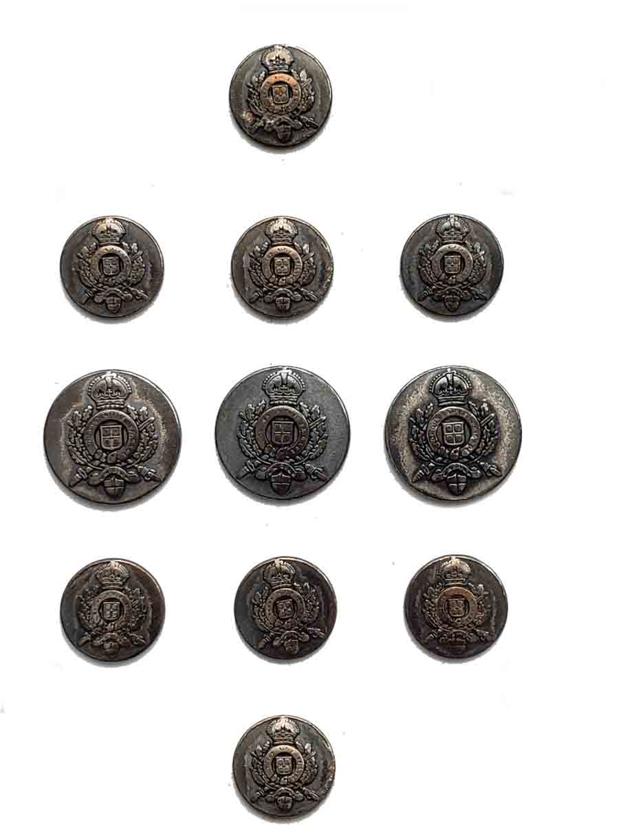 Vintage Hugo Boss Blazer Buttons Set Gray Silver Shield Pattern Metal Men's