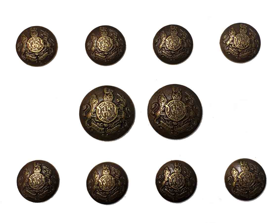 Vintage Jos A Bank Dome Blazer Buttons Set Antique Gold Brass Lion Unicorn X6L Men's