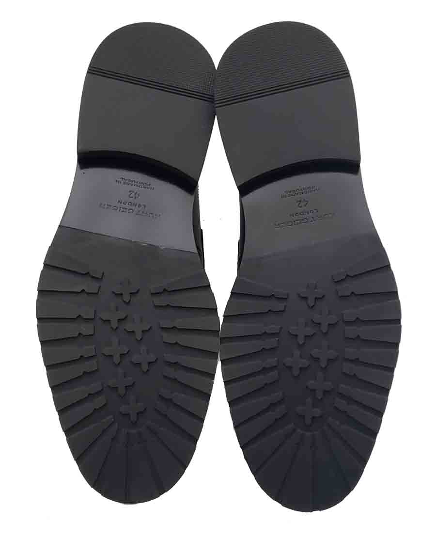 Kurt Geiger London Bates Slip-On Loafers Shoes Black Eagle and Rainbow Bar Men's 42 or USA 9M