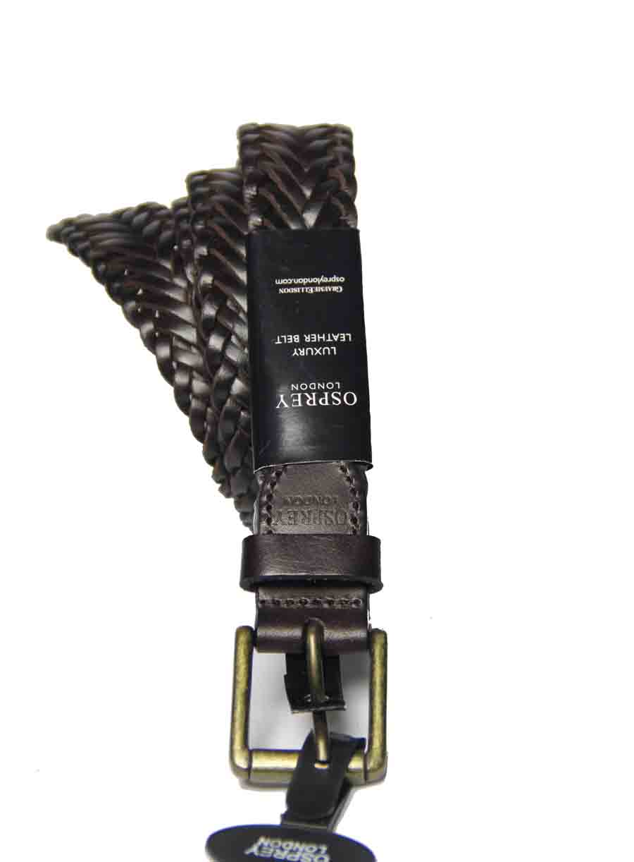 Osprey London Luxury Leather Belt Chocolate Brown Slim Owen Men's Size Large 36-40