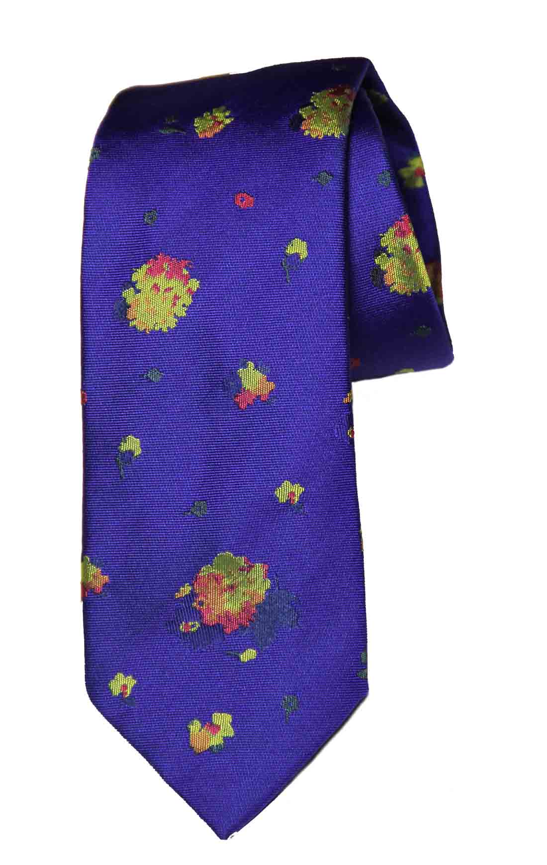 Thomas Pink Mitcham Flower Silk Tie Purple Yellow Green Orange Red Men's