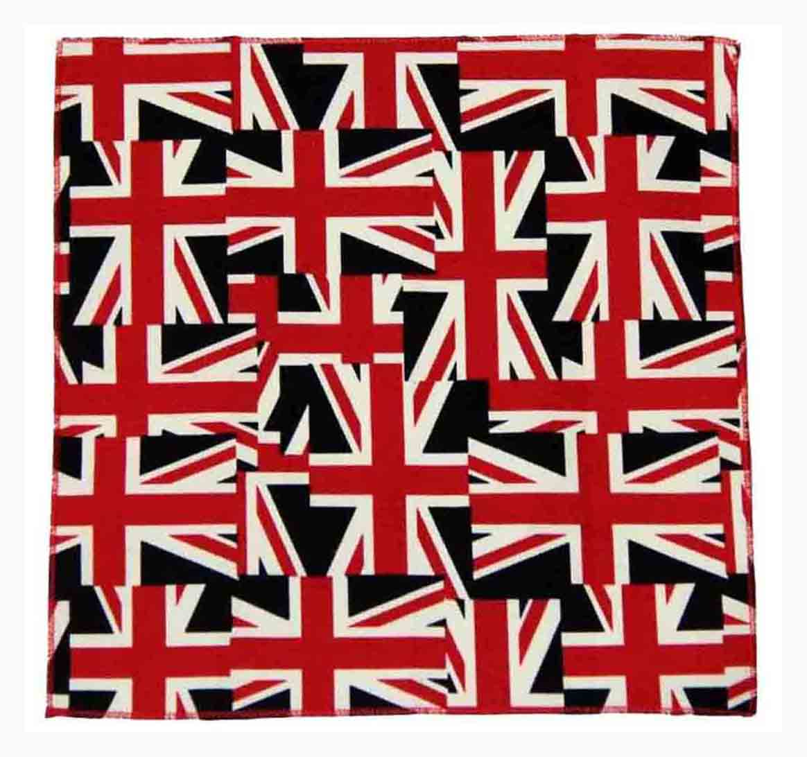 Gascoigne Pocket Square British Union Jack Flag Pattern Cotton Red White Blue Men's