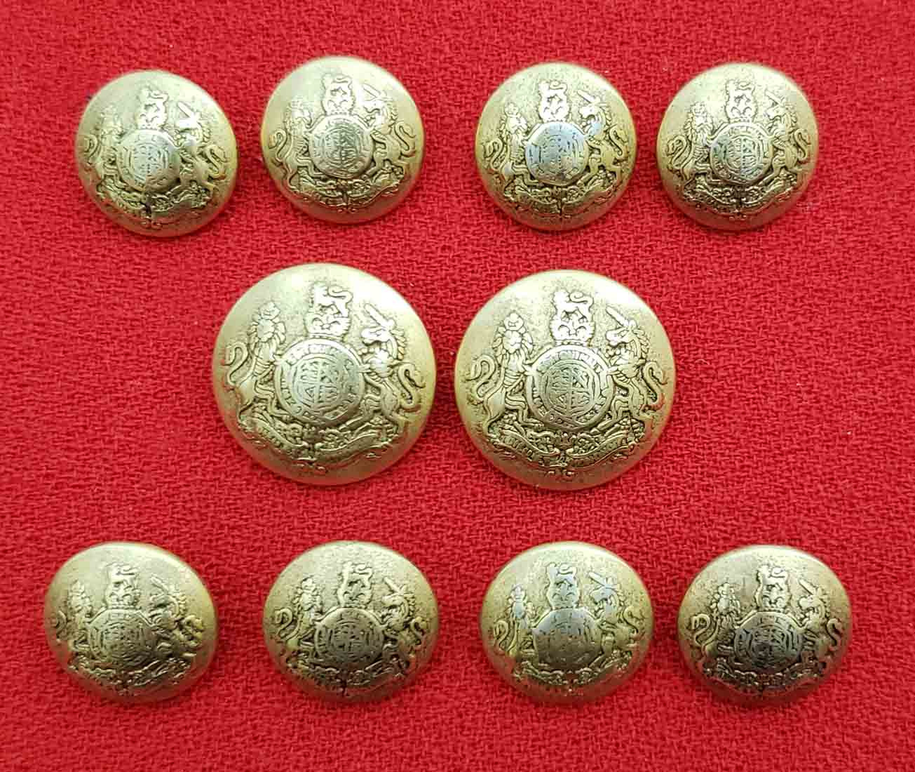 Waterbury Dome Blazer Buttons Set Gold Brass Lion Unicorn Shank Men's