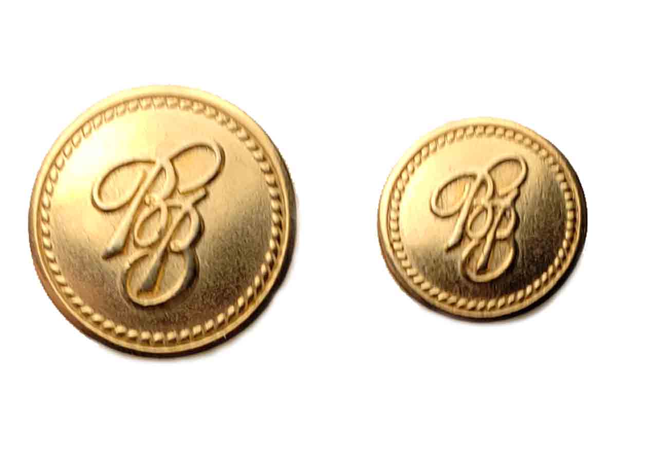 Two New Brooks Brothers Replacement Blazer Buttons BB Monogram Brass Shank Men's