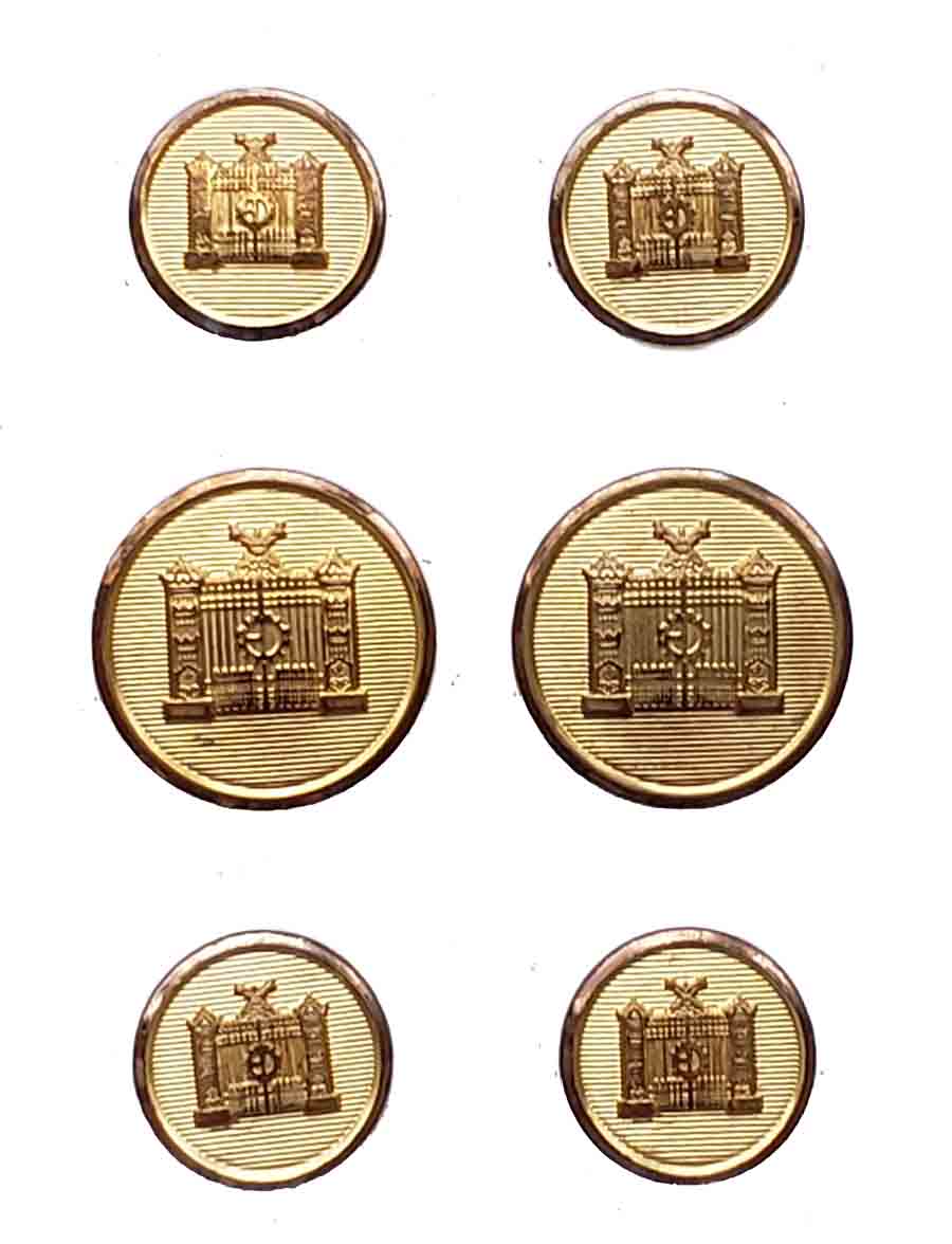 Vintage Brooks Brothers Blazer Buttons by Waterbury USA Gold Brass Palace Gates G5F Men's