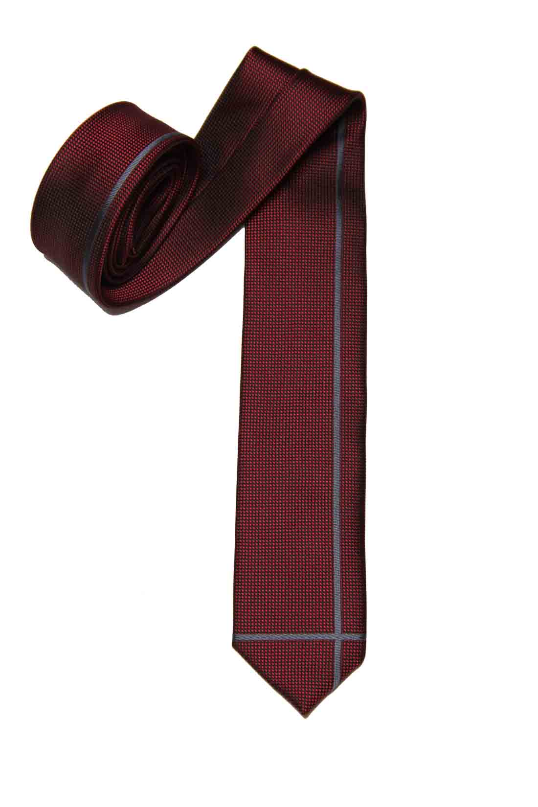 Folkspeare Skinny Tie Red Gray Men's