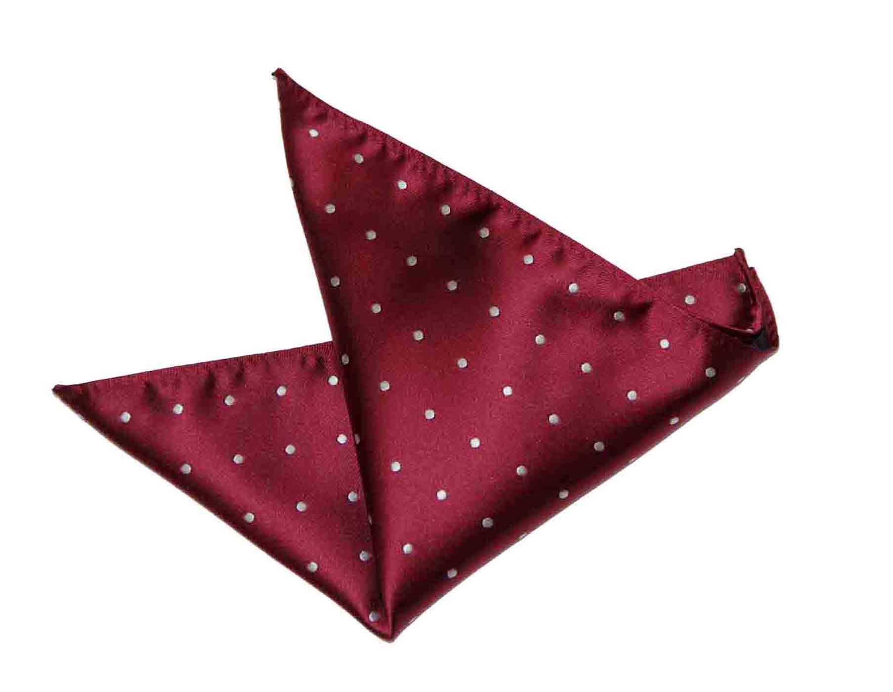 Gascoigne Pocket Square Silk Red White Polka Dot Men's