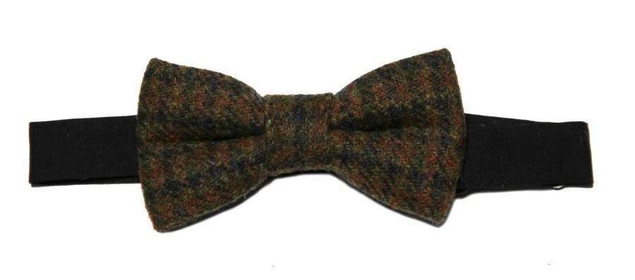 Gascoigne Bow Tie Wool Tweed Brown Orange Yellow Pre-Tied Men's OS