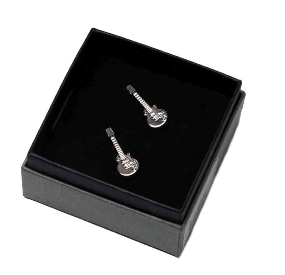 Gascoigne Cufflinks Guitar Metal Alloy Silver Men's
