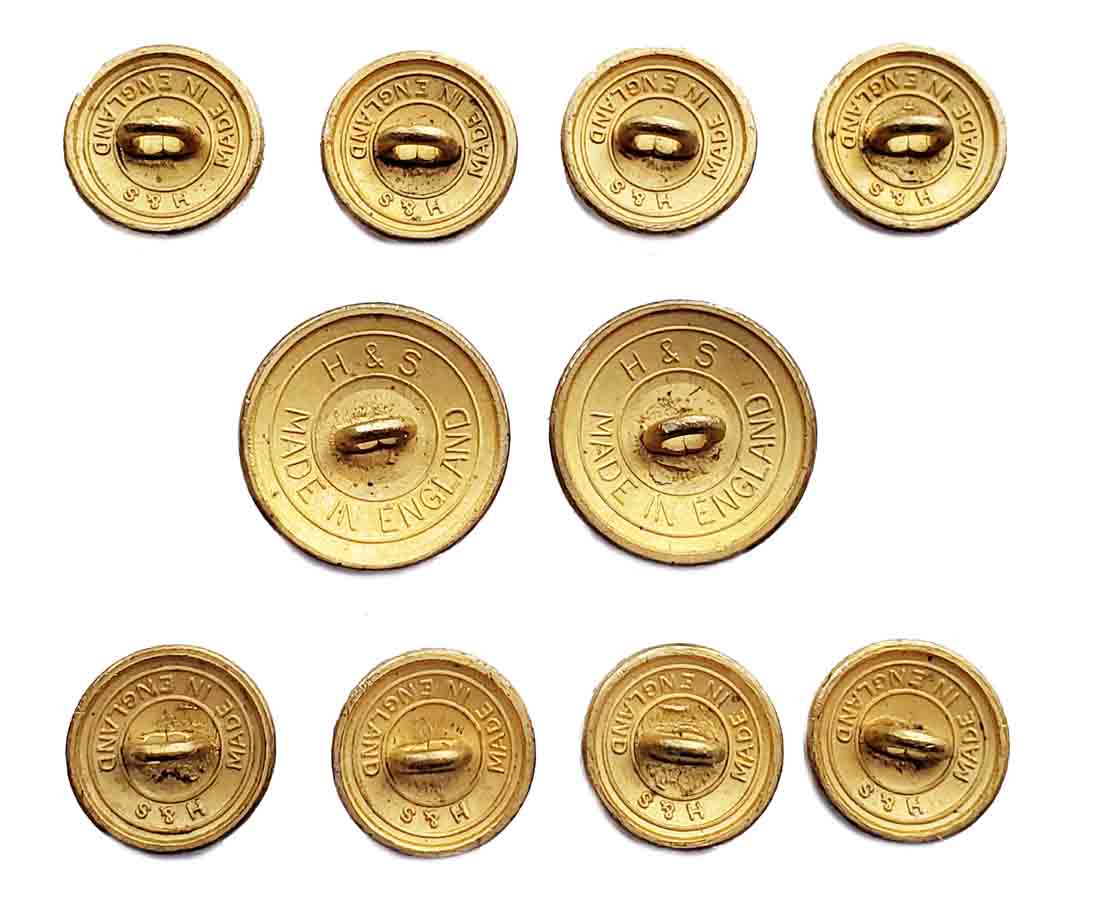 9 CT Gold Vintage Holland & Sherry England Blazer Buttons Set Navy Blue ...
