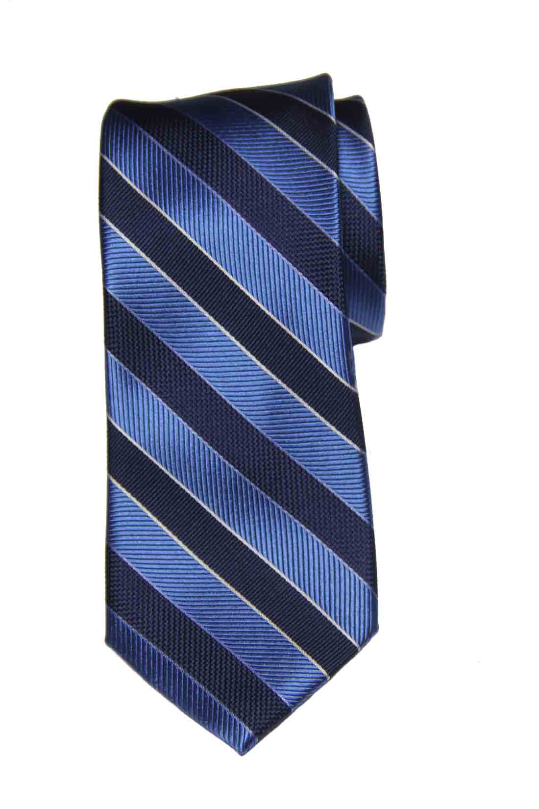 Jos A Bank Silk Tie Repp Stripe Navy Blue White Men's