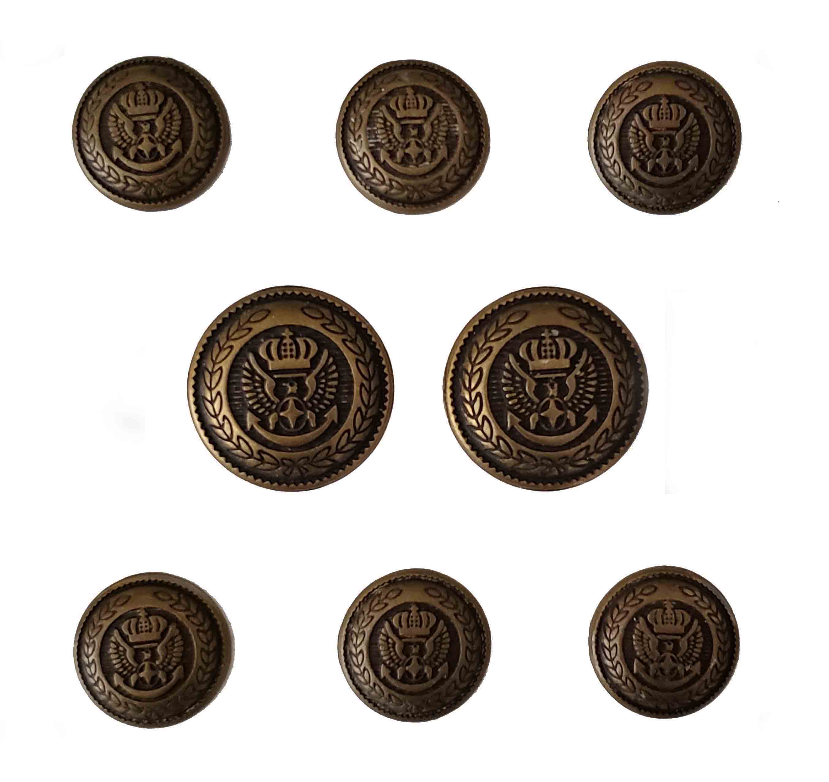 Vintage Jos A Bank Blazer Buttons Set Antique Gold Brass Crown Eagle Anchor X5R Men's