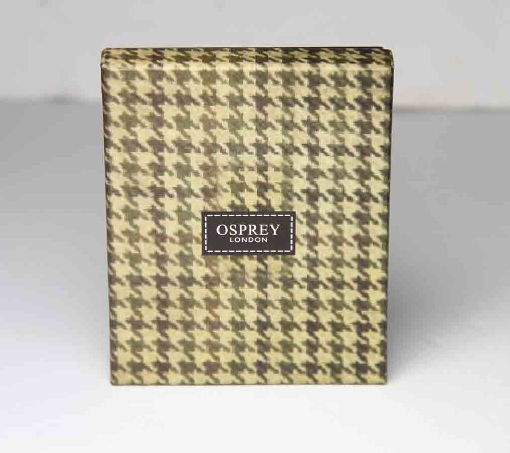 Osprey London Felix Glazed Calf Leather ID Wallet Brown Bifold Men's