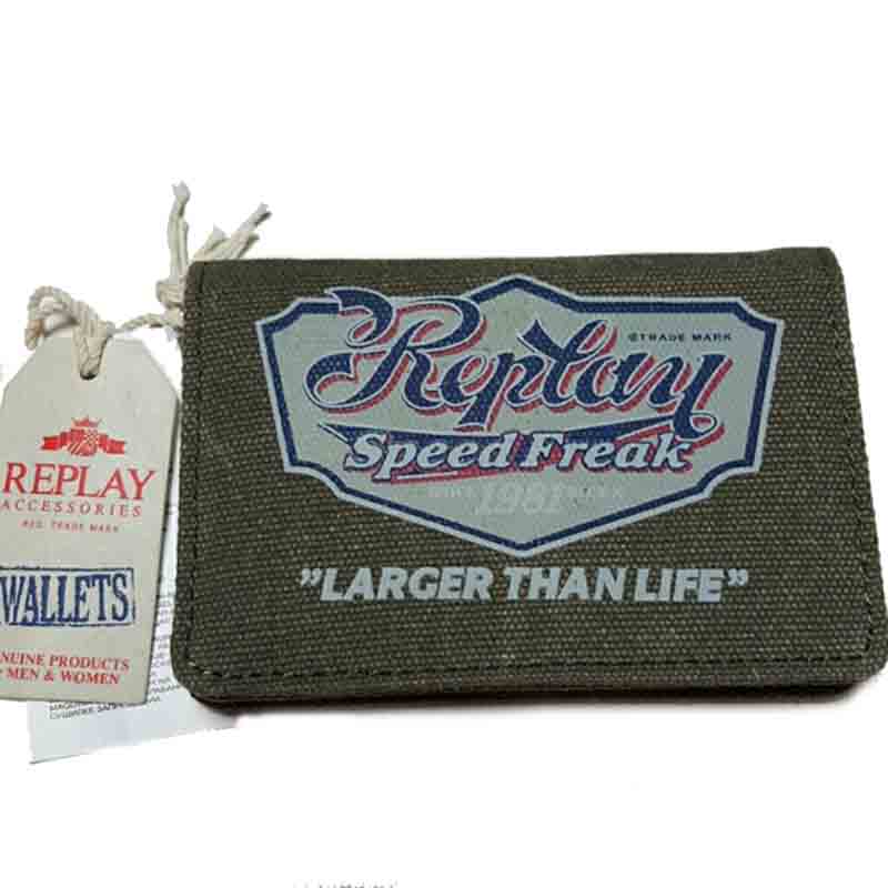 Replay Speed Freak Cotton Canvas Wallet Men's