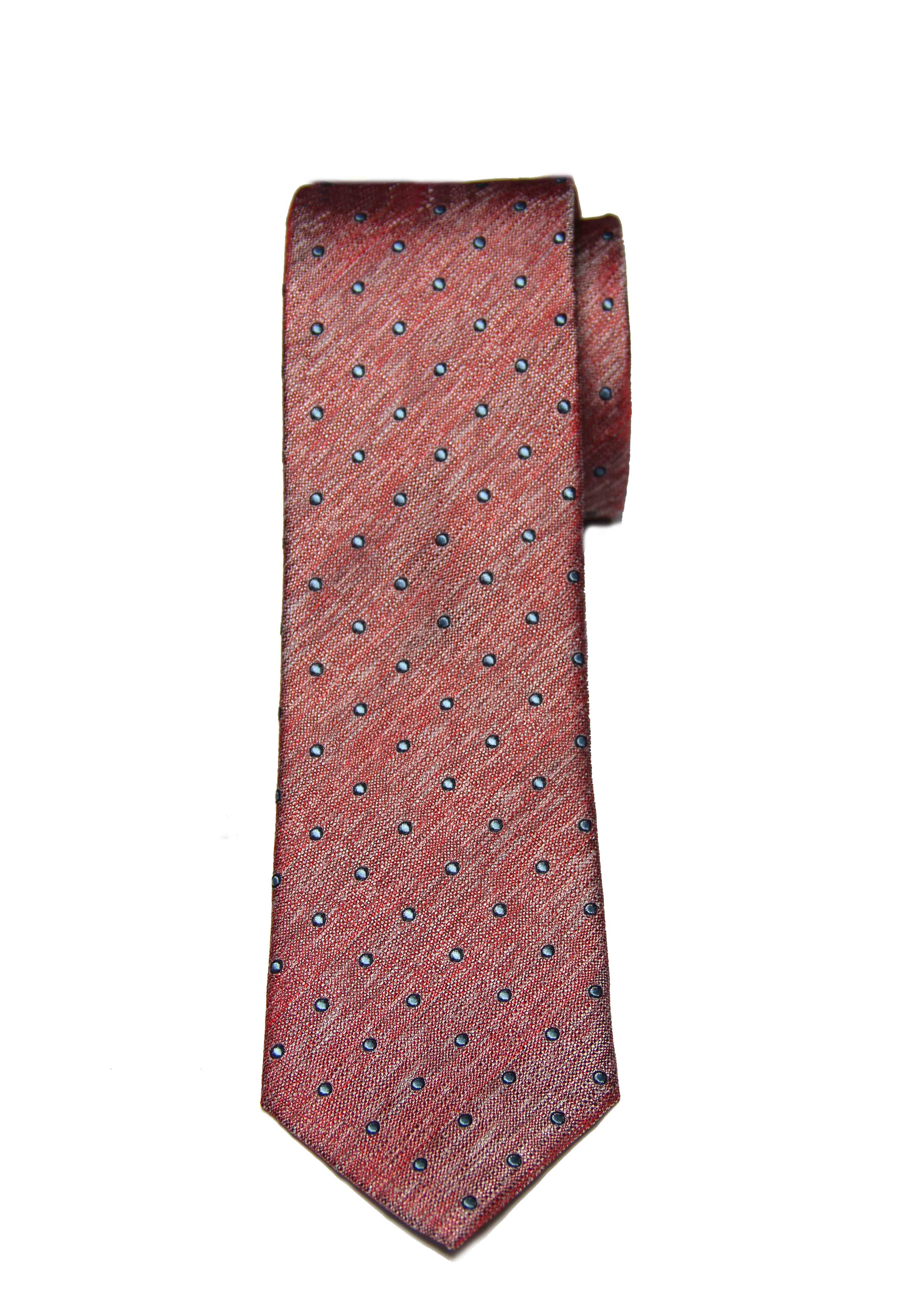 Ted Baker London Mulberry Silk Tie Red Gray Polka Dot Men's