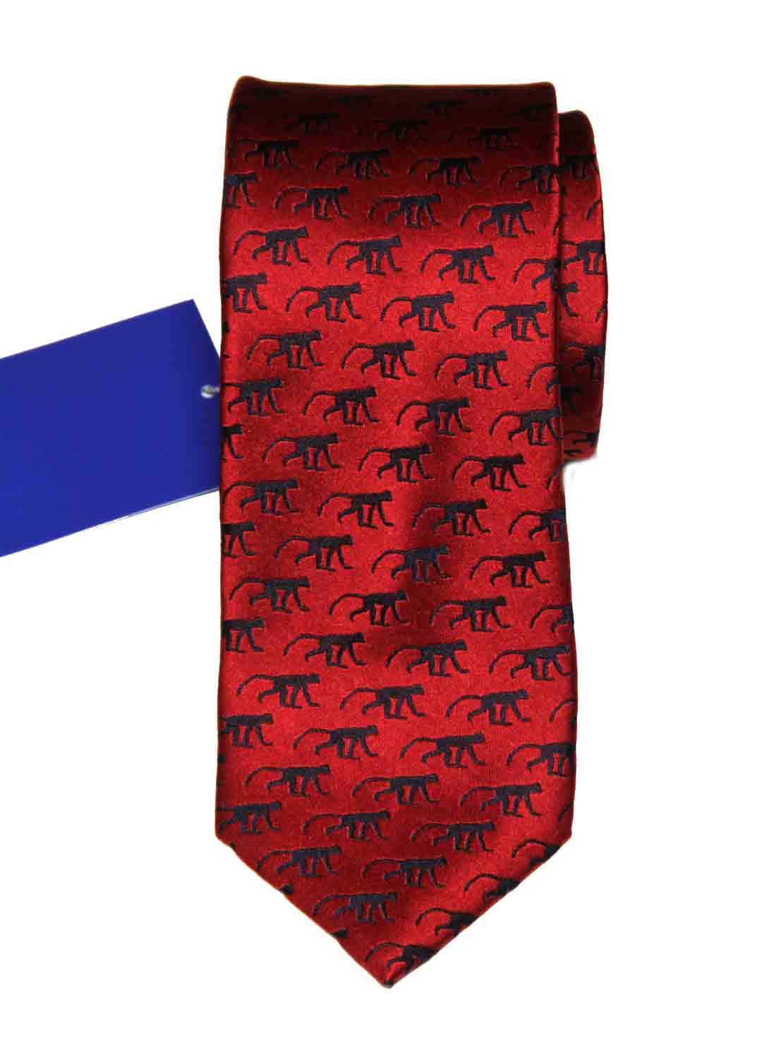 Tresanti Reale Silk Tie Red Black Monkeys Men's