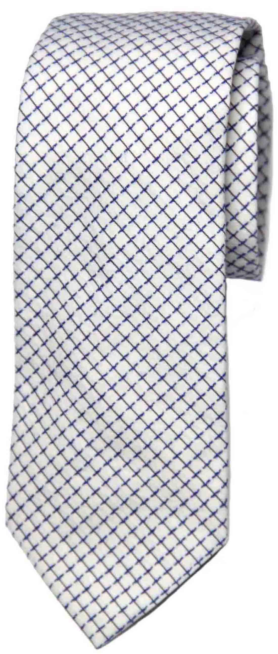 Armani Collezioni Tie Cotton White Blue Men's
