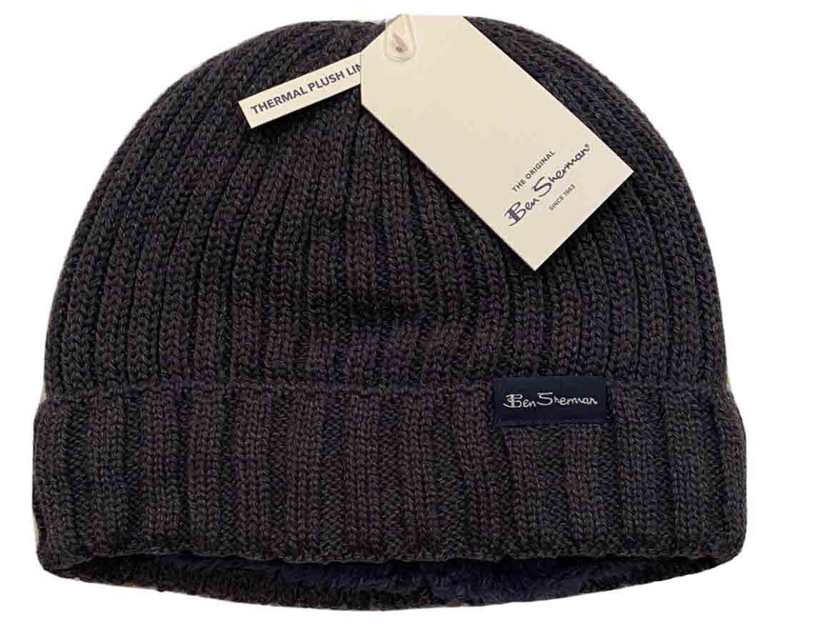 Ben Sherman Plush Lined Skull Cap Hat Beanie Men's One Size