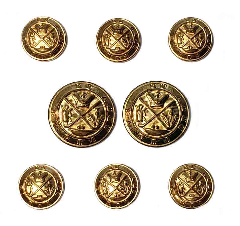 Vintage Britches of Georgetown Blazer Buttons Set Gold Brass Crown Golf Clubs X7T Men's