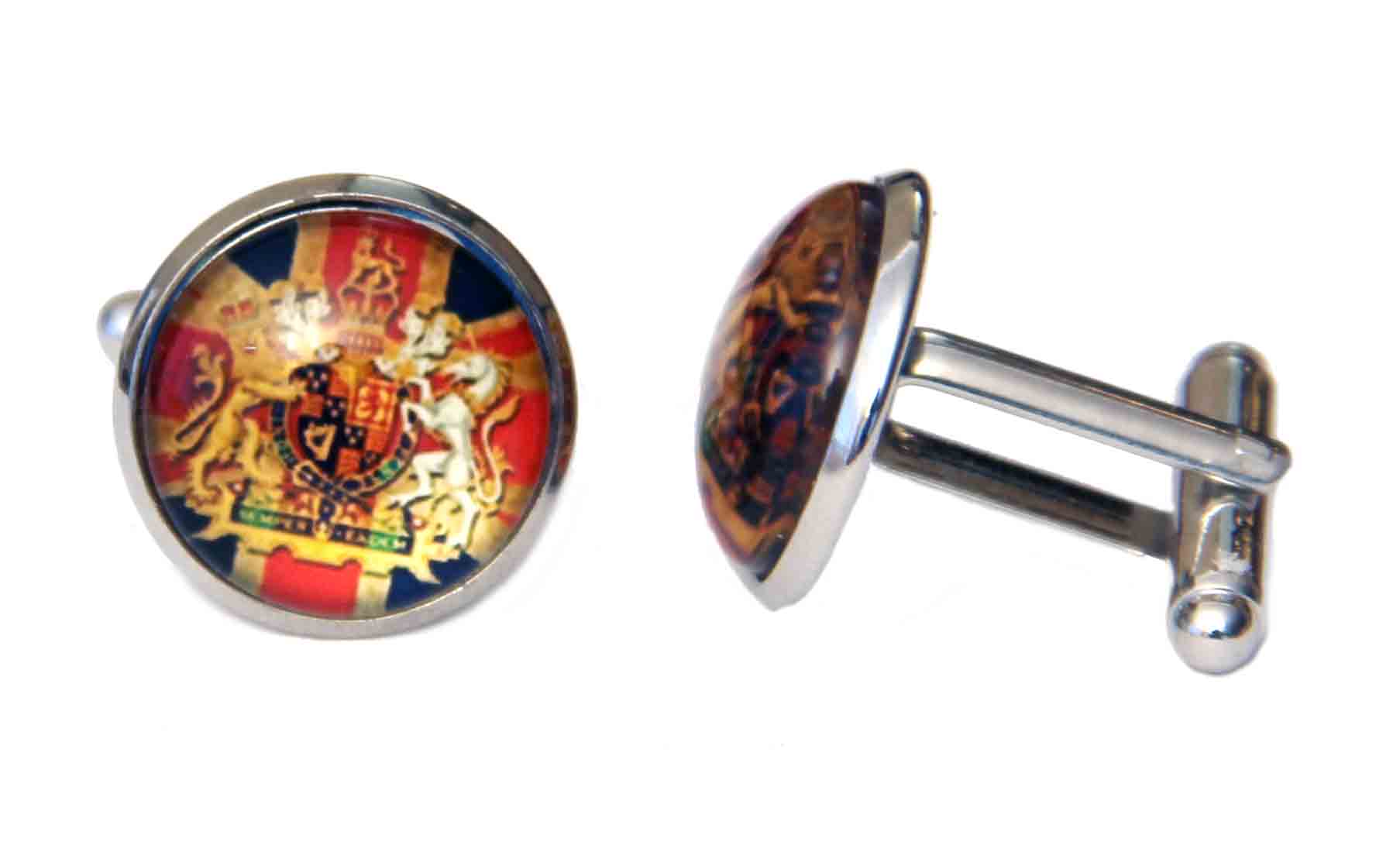 Gascoigne Cufflinks Union Jack and Heraldic Shield Men
