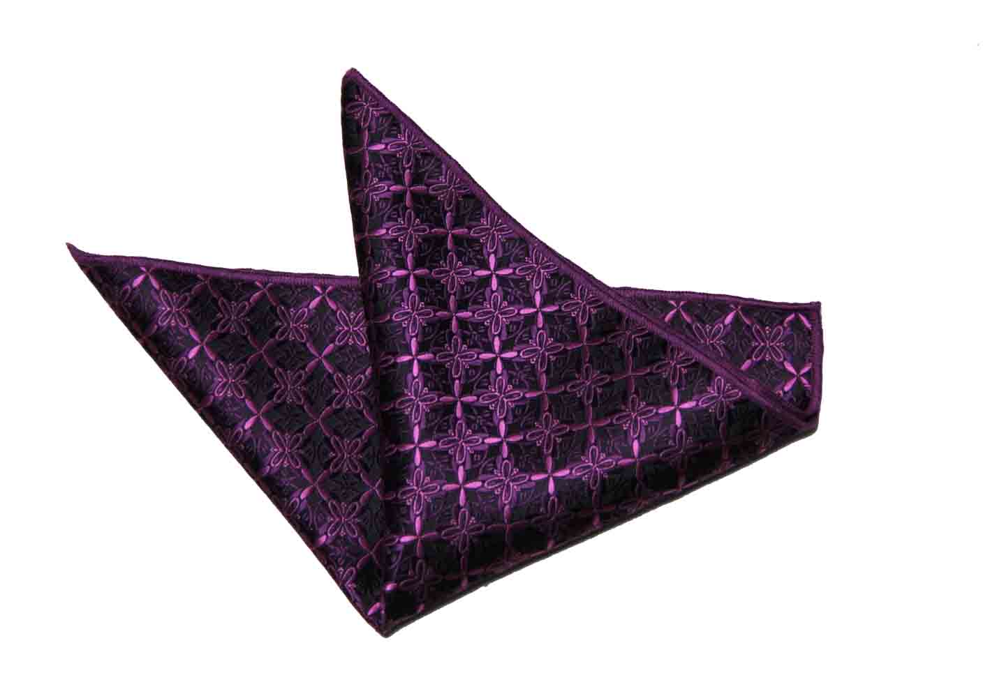 Gascoigne Pocket Square Purple Floral Men's