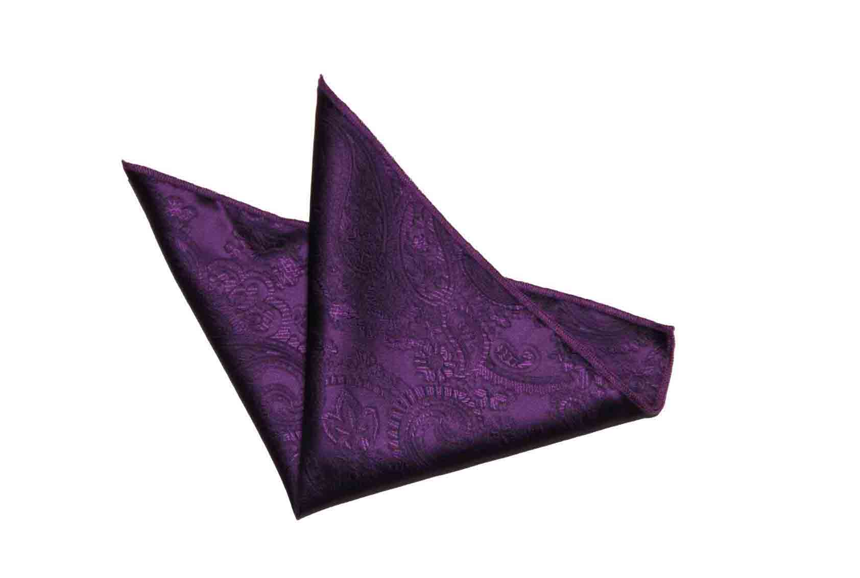 Gascoigne Floral and Paisley Pocket Square Purple Men's