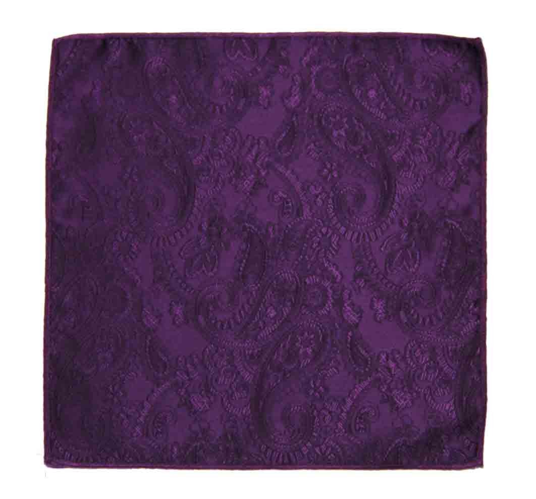 Gascoigne Floral and Paisley Pocket Square Purple Men's