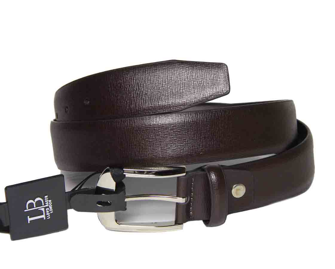 Lloyd Baker London Dress Belt Brown Textured Leather Men's Size 38