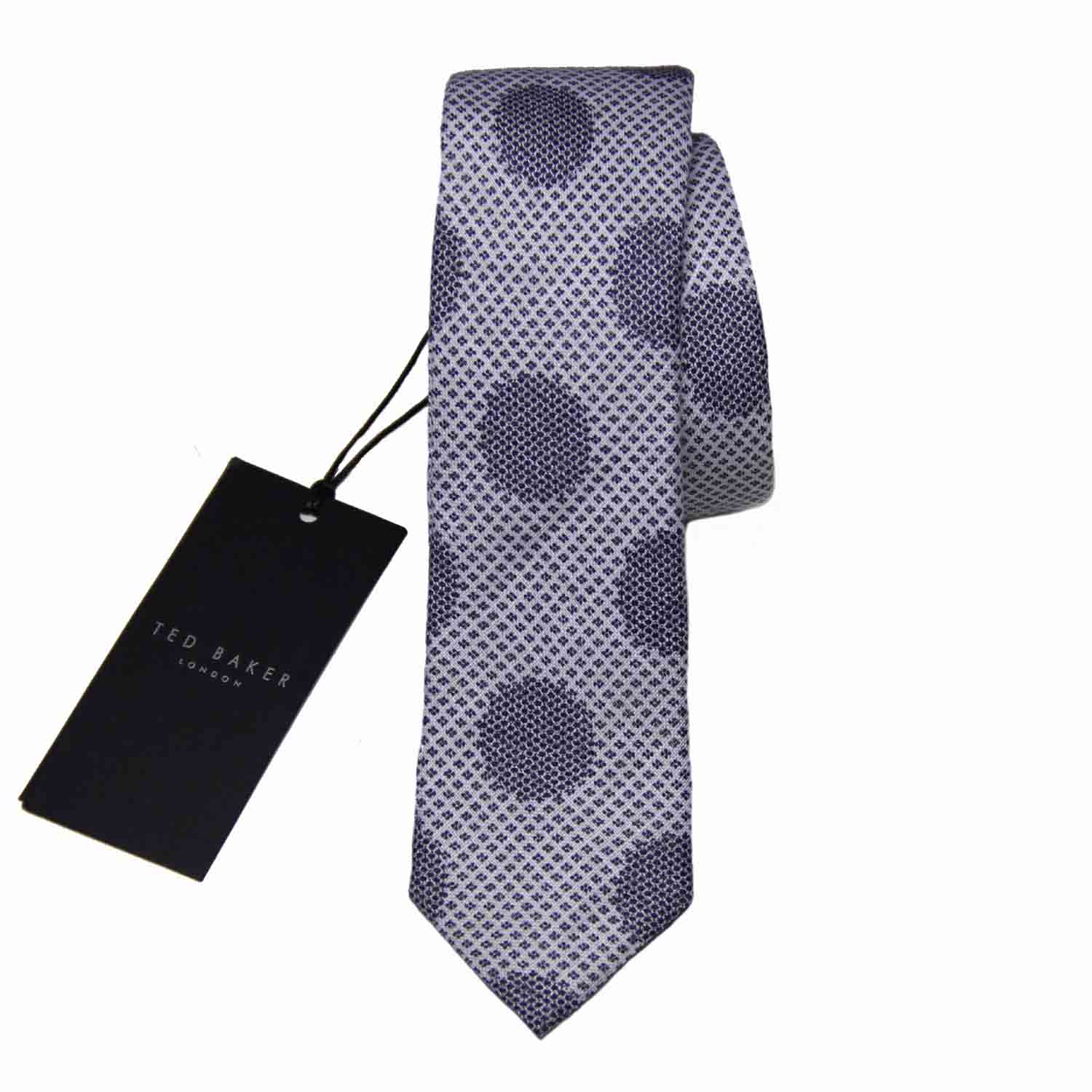 Ted Baker Linen Blob Tie Narrow Black Gray Men's