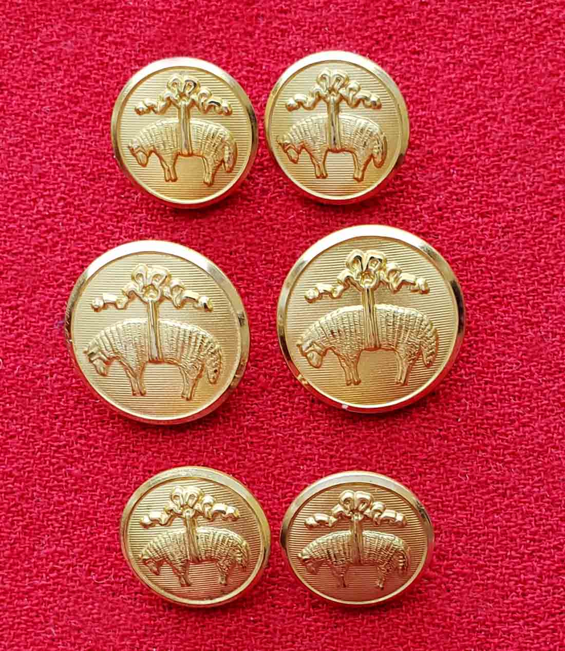Brooks Brothers by Waterbury Blazer Buttons Set Gold Brass Golden Fleece Shank Men's