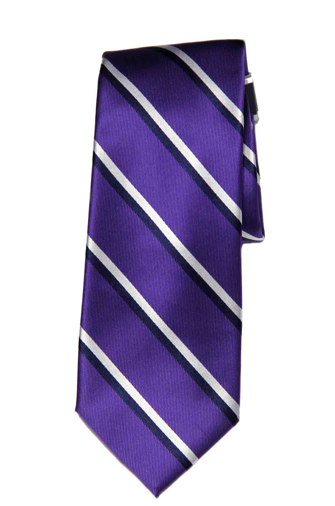 Club Room Beacon Hill Stripe Tie Purple Black White Men's