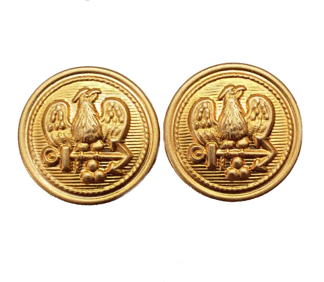 Two Stanley Blacker Blazer Buttons Eagle Anchor Gold Brass Shank Men's