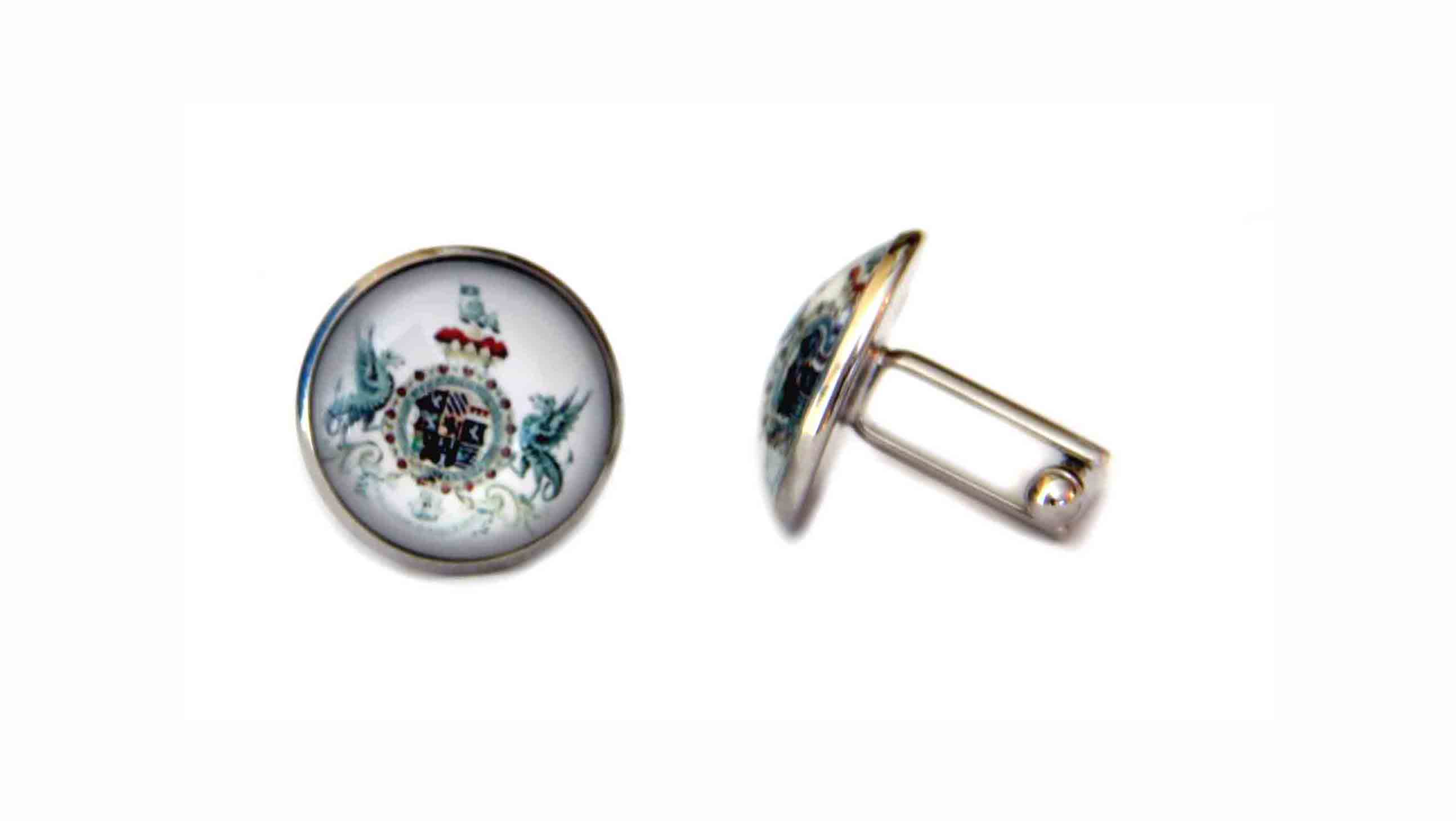 Gascoigne Cufflinks English Heraldry Silver Griffins Shield Men's Gascoigne Cufflinks English Heraldry Silver Griffins Shield Men's