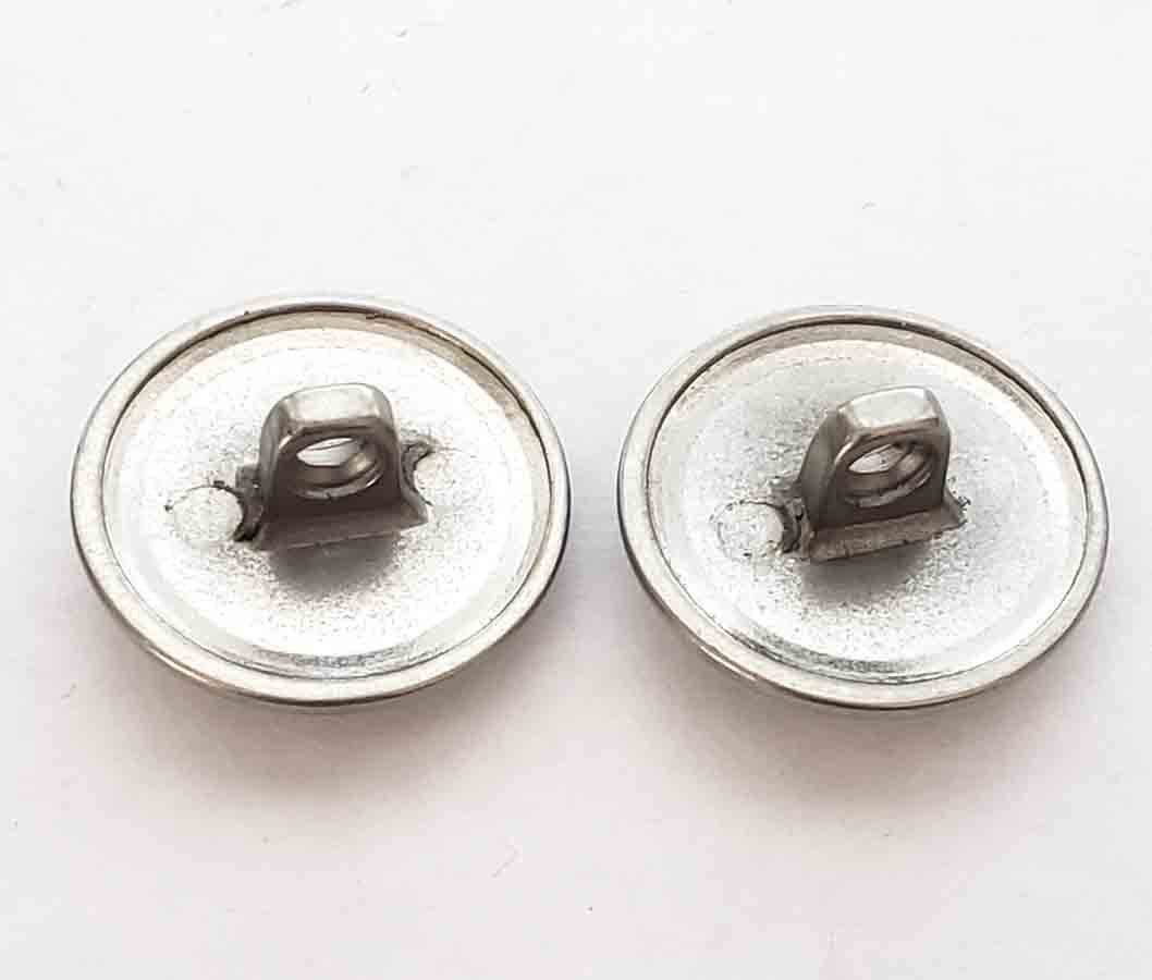 Two Equestrian Horseman Blazer Buttons Western Silver Semi-Dome Shank Back Metal Men's