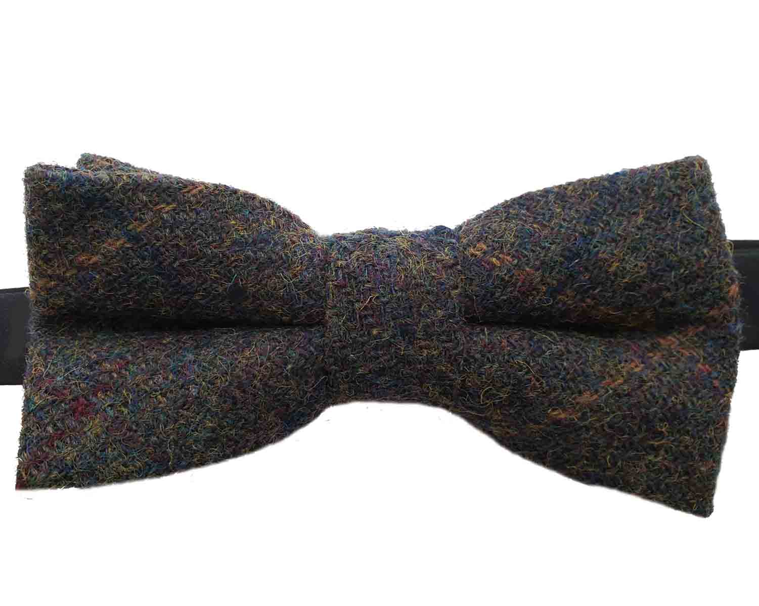 Gascoigne Bow Tie Wool Tweed Olive Green Gold Burgundy Pre-Tied Men's Gascoigne Bow Tie Wool Tweed Olive Green Gold Burgundy Pre-Tied Men's