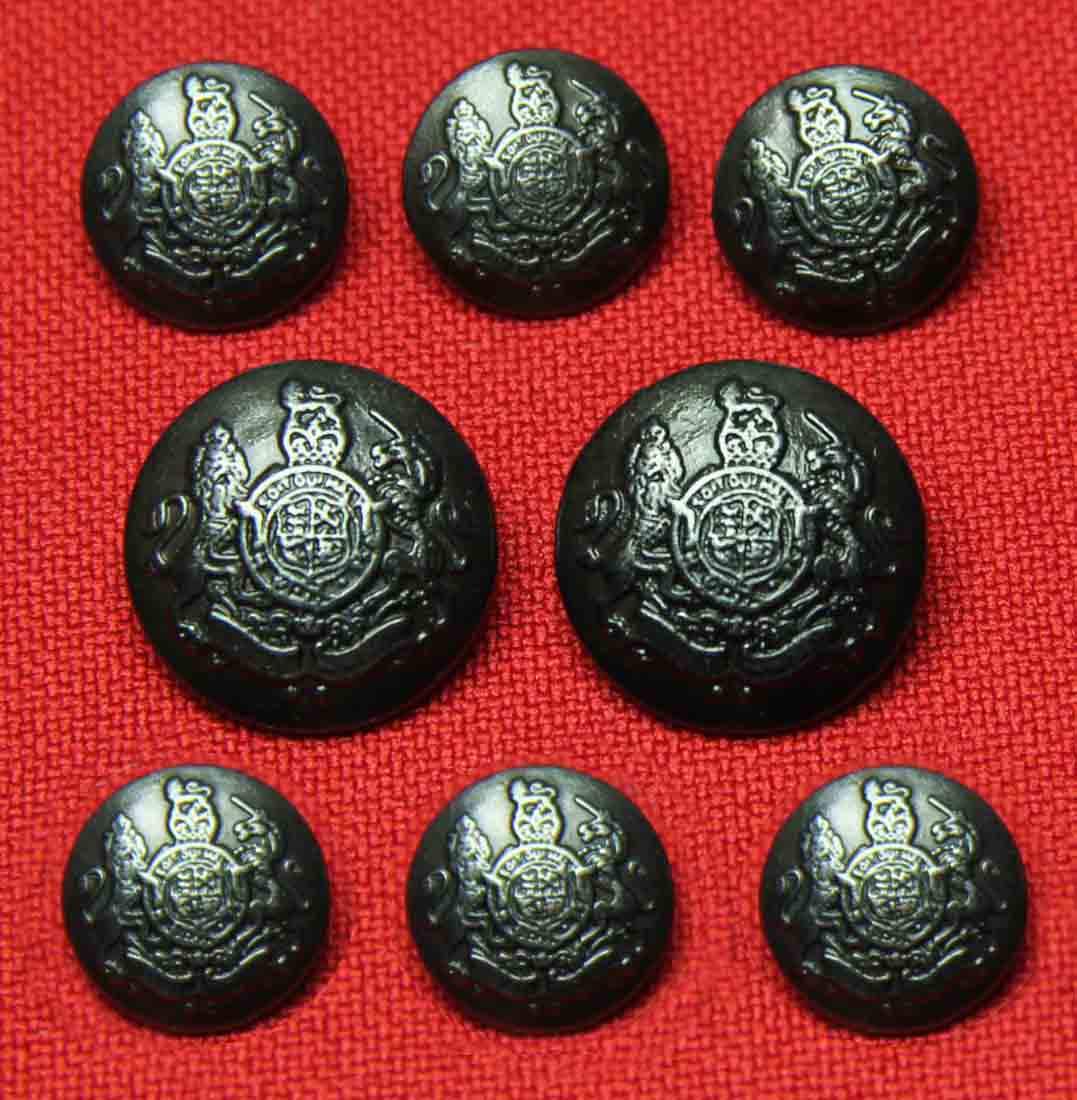 Jos. A Bank Dome Blazer Buttons Set Lion Unicorn Metal Gray Shank Men's