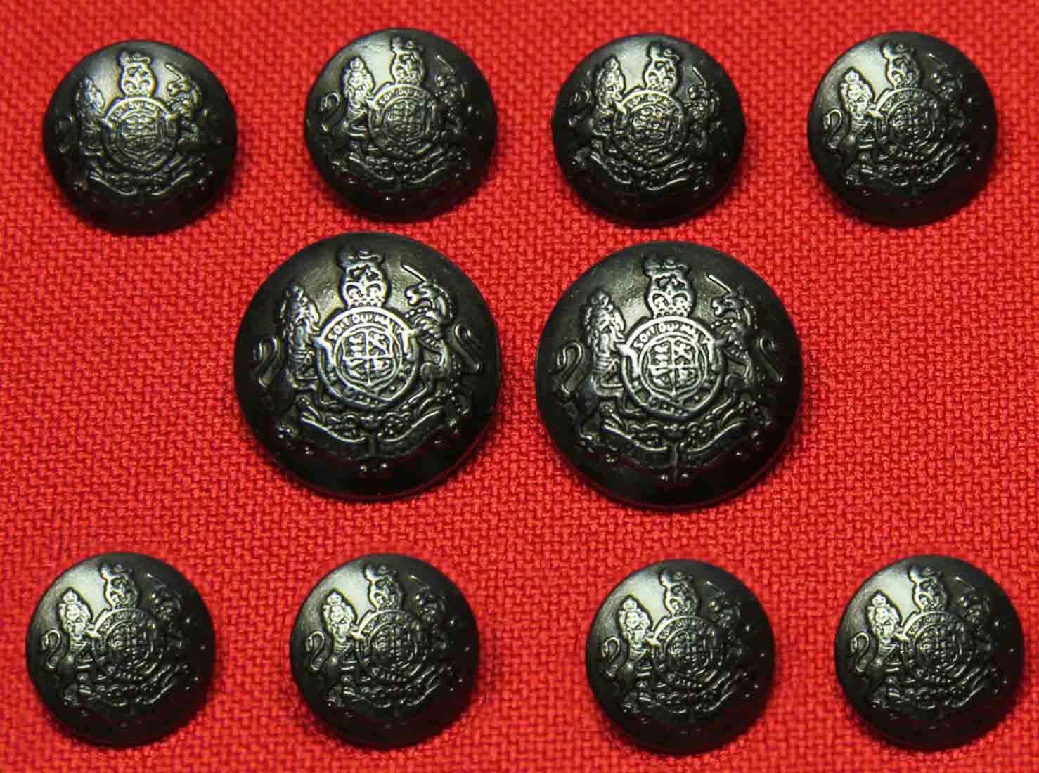 Jos. A Bank Dome Blazer Buttons Set Lion Unicorn Metal Gray Shank Men's