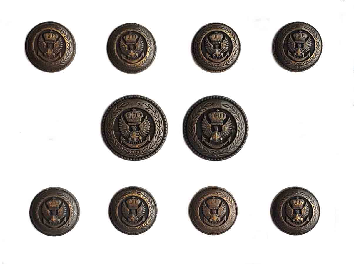 Vintage Jos A Bank Blazer Buttons Set Brass Crown Eagle Anchor B0K Men's