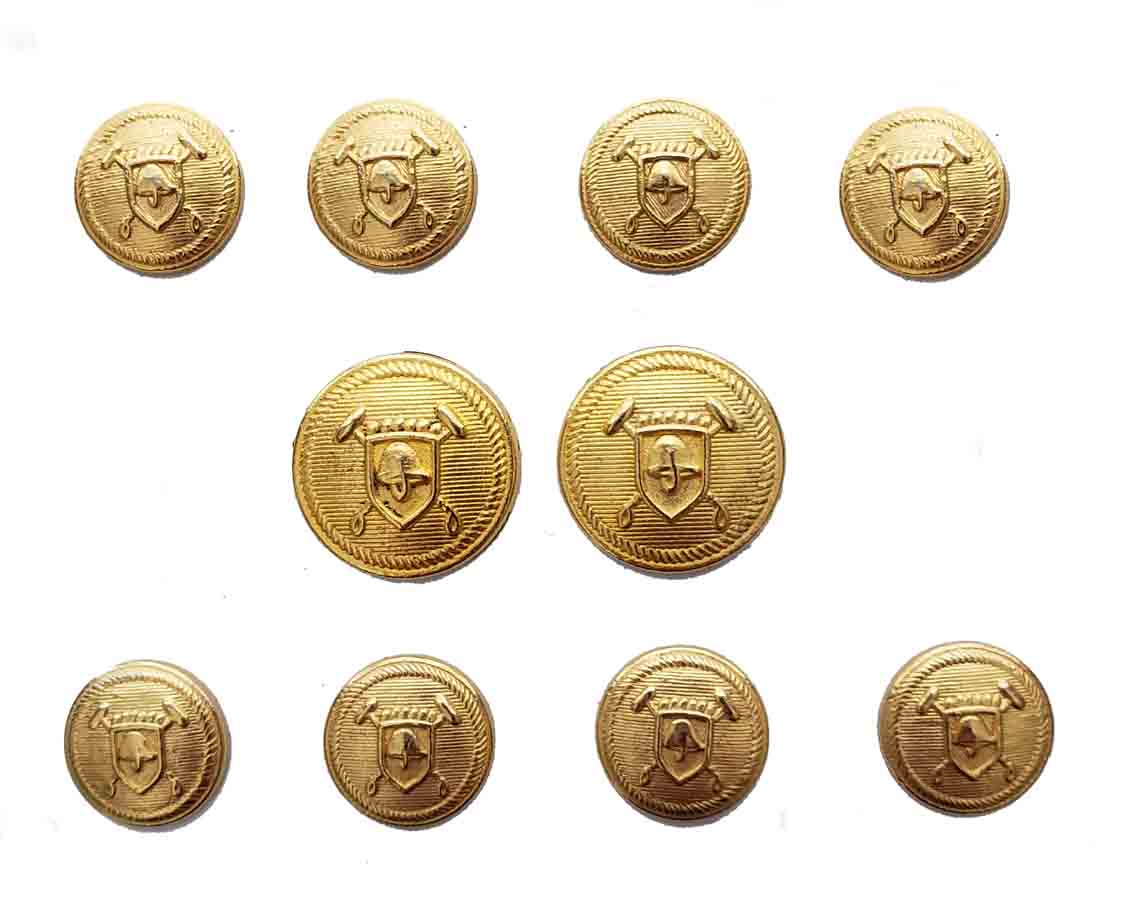 Vintage Polo by Ralph Lauren Blazer Buttons Set Gold Brass Polo Helmet Shield C7X Men's
