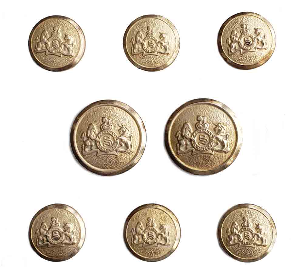 Vintage Stafford by Waterbury Blazer Buttons Set Gold Brass Lion Unicorn S Shield Y1A Men's