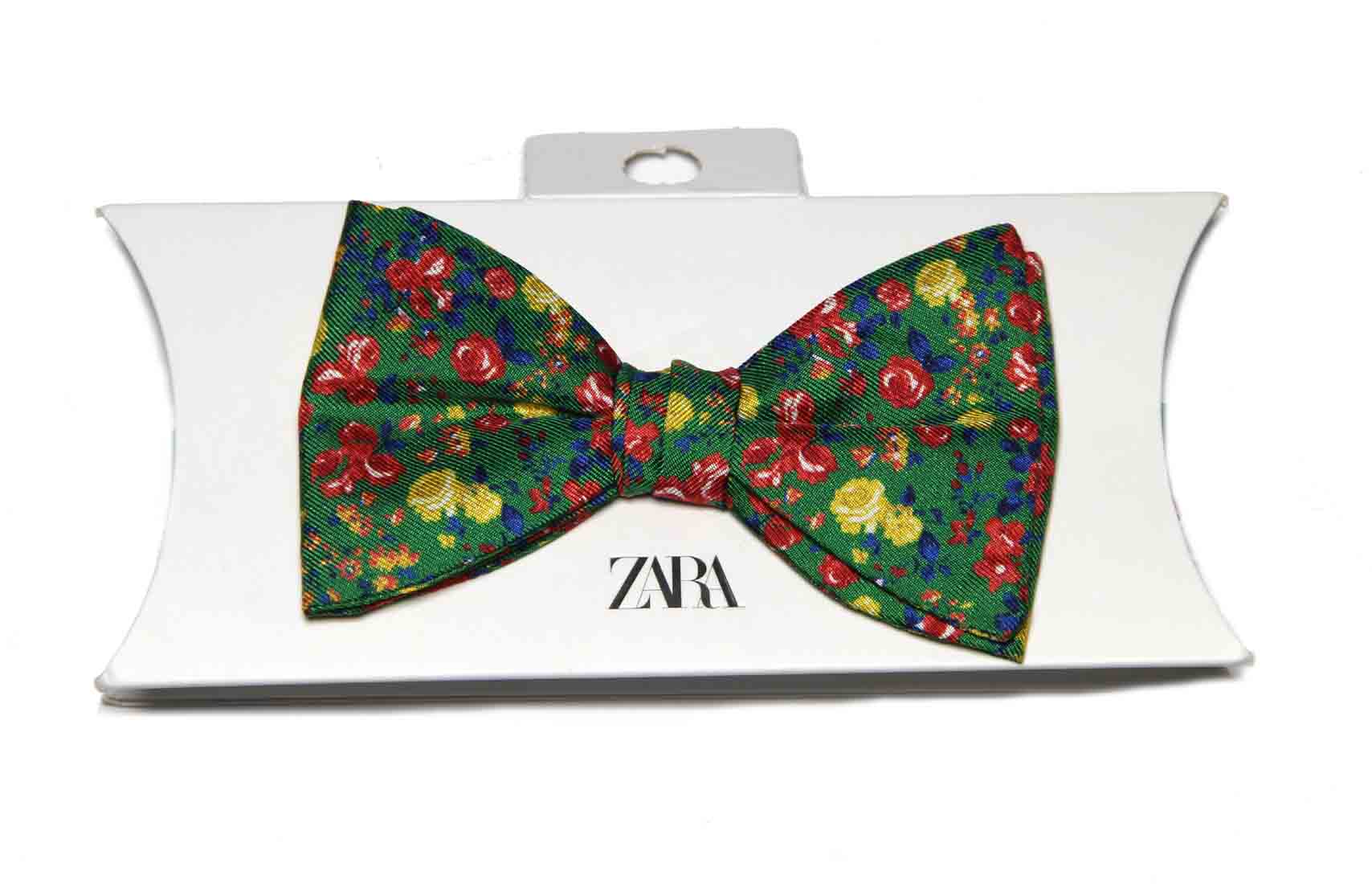 Zara Floral Bow Tie Silk Multicolor Men's