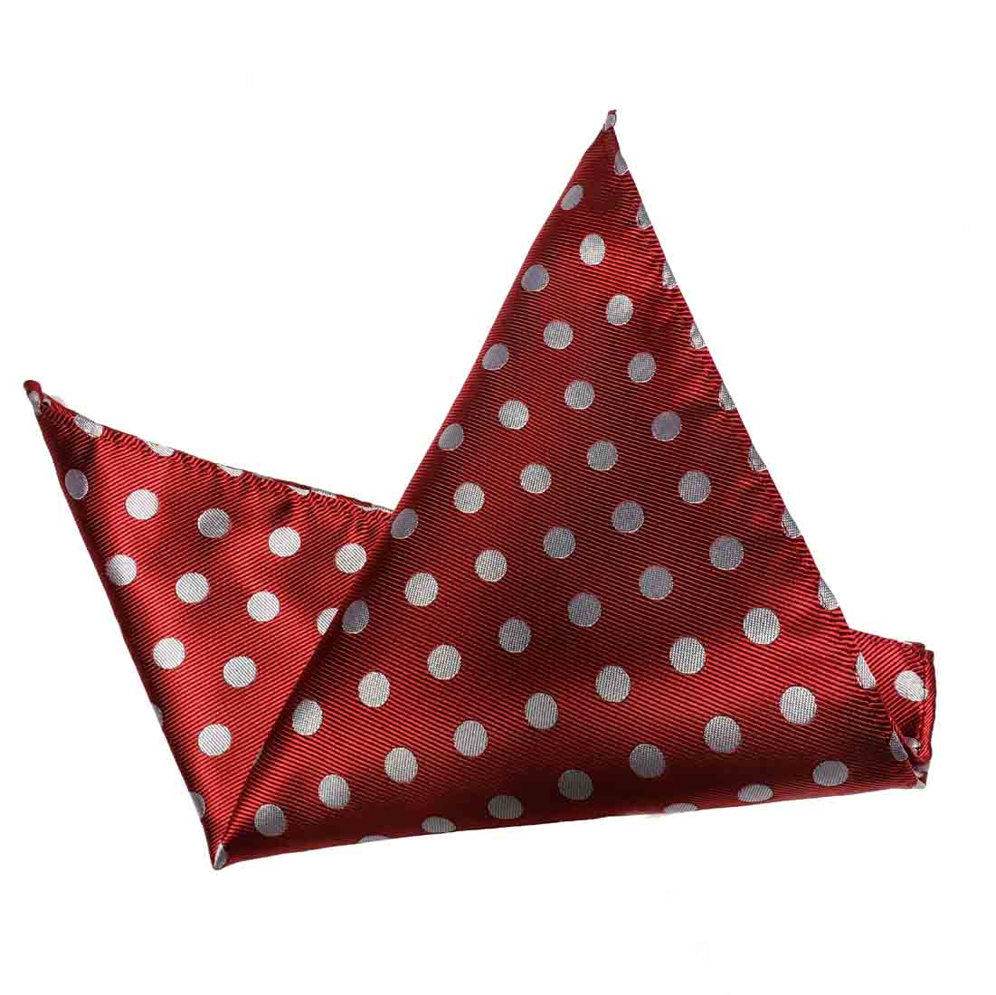ekSel Pocket Square Red Gray Polka Dot Men's