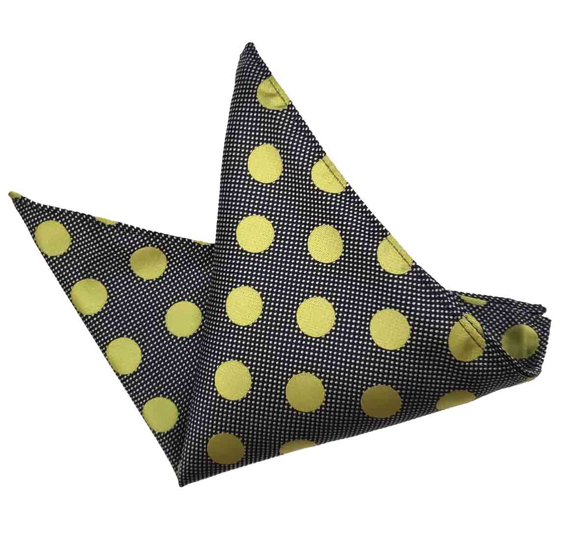 ekSel Pocket Square Gray Gold Polka Dot Men's