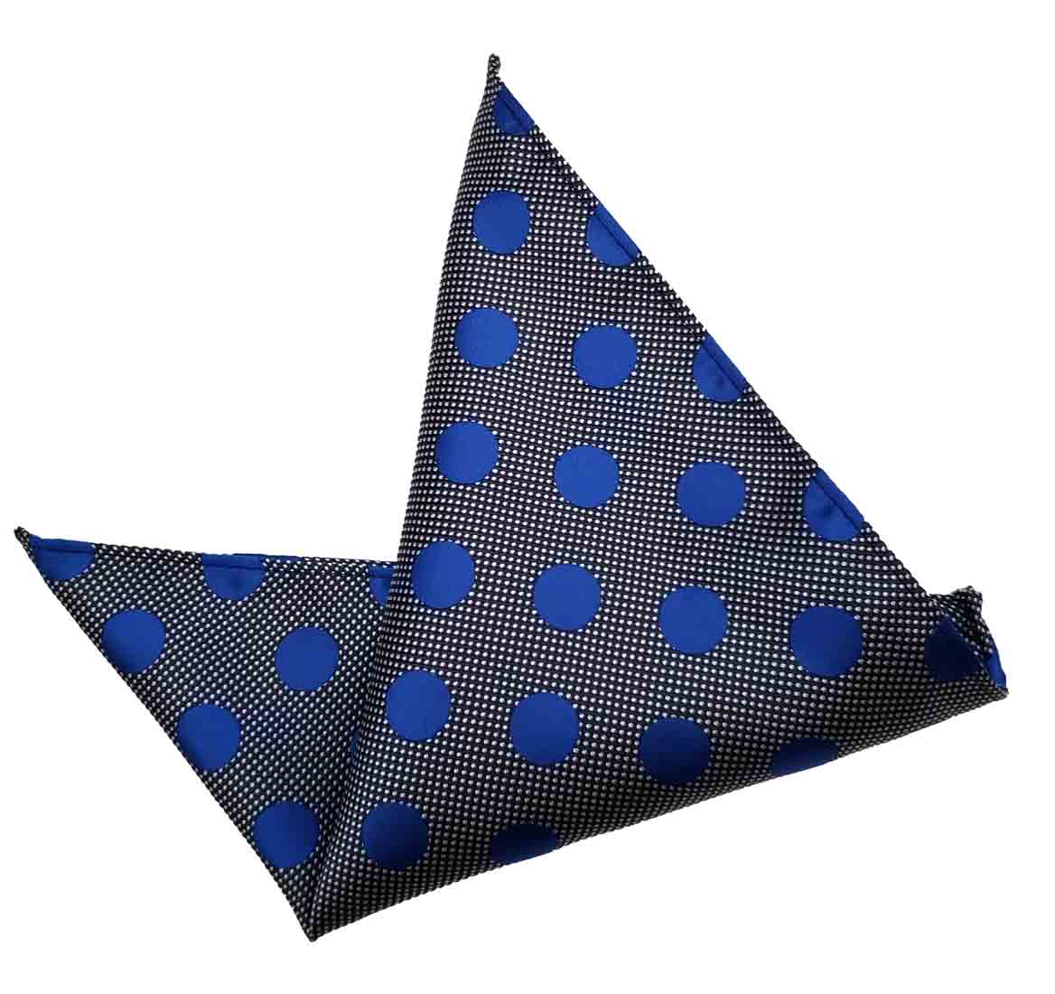 ekSel Pocket Square Blue Gray Polka Dot Men's
