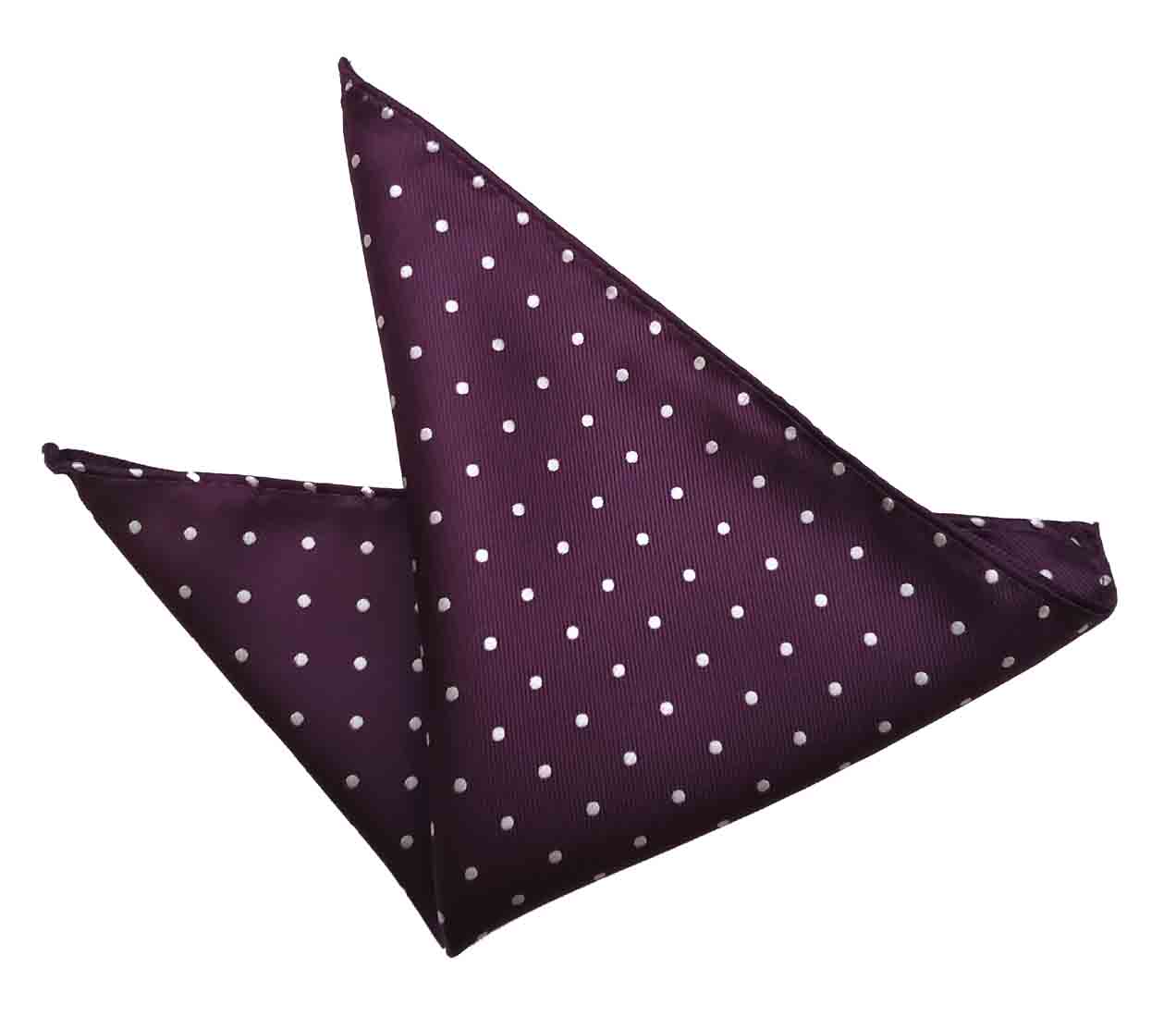 ekSel Pocket Square Purple White Polka Dot Men's