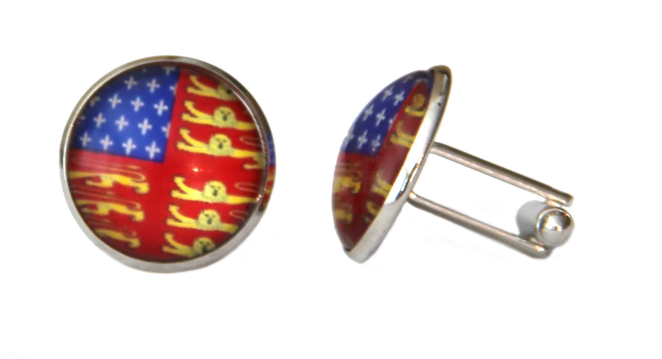 Gascoigne American Heraldry Cufflinks Silver Metal Alloy Men's