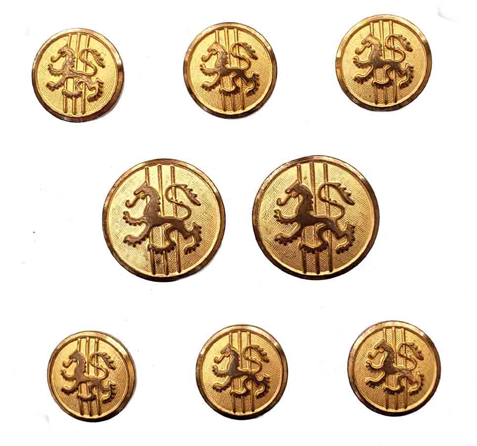 Vintage Austin Reed by Waterbury Blazer Buttons Set Gold Brass Rampant Lion Men's